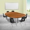 Flash Furniture 76" Oval Wave Oak Table Set-14" Stack Chairs XU-GRP-14CH-A3048CON-48-OAK-T-P-GG - alternate 1